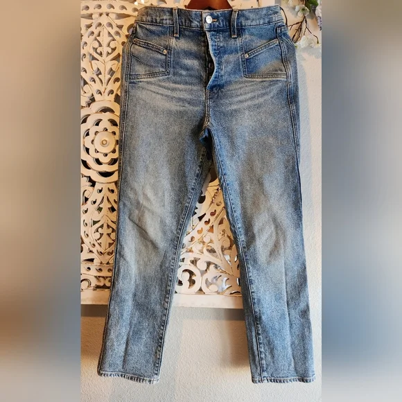 VERONICA BEARD RYLEIGH SLIM STRAIGHT HIGH RISE JEANS WITH YOKE Size 29/8 - Picture 14 of 14